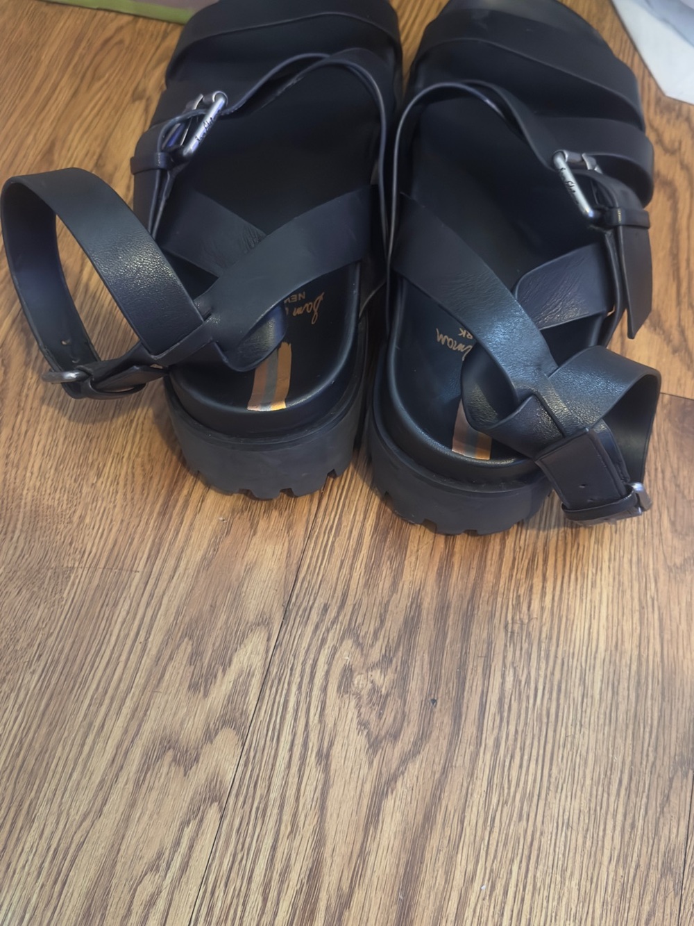 Sam Edelman Black Leather Strappy Buckle Sandals - Picture 4 of 4